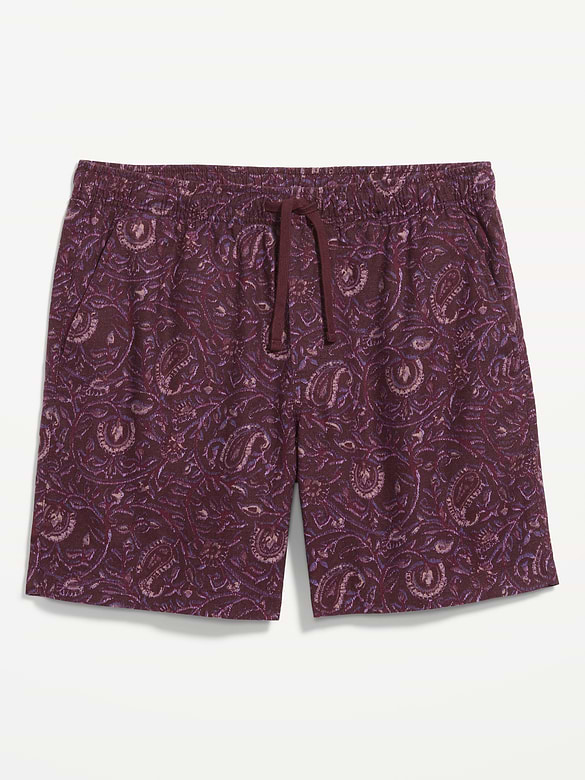 Linen-Blend Jogger Shorts -- 7-inch inseam