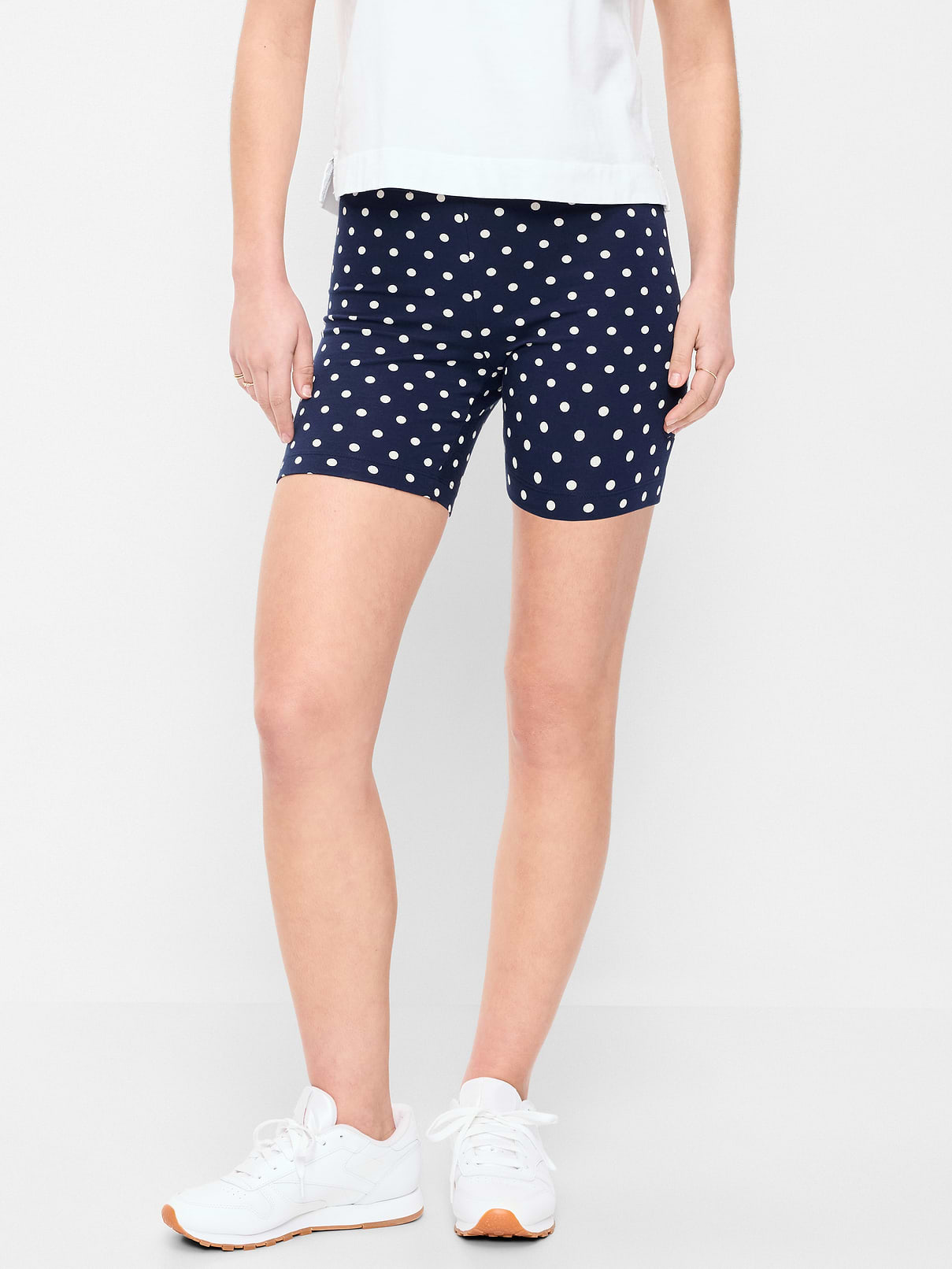 Image number 2 showing, High-Waisted Jersey Biker Shorts -- 6-inch inseam