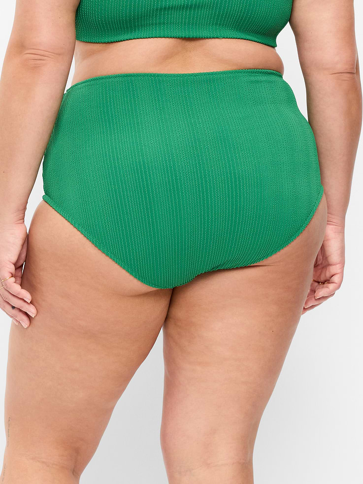 L'image numéro 8 présente Culotte de bikini côtelée à taille haute