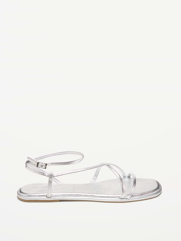 Strappy Faux-Leather Sandals