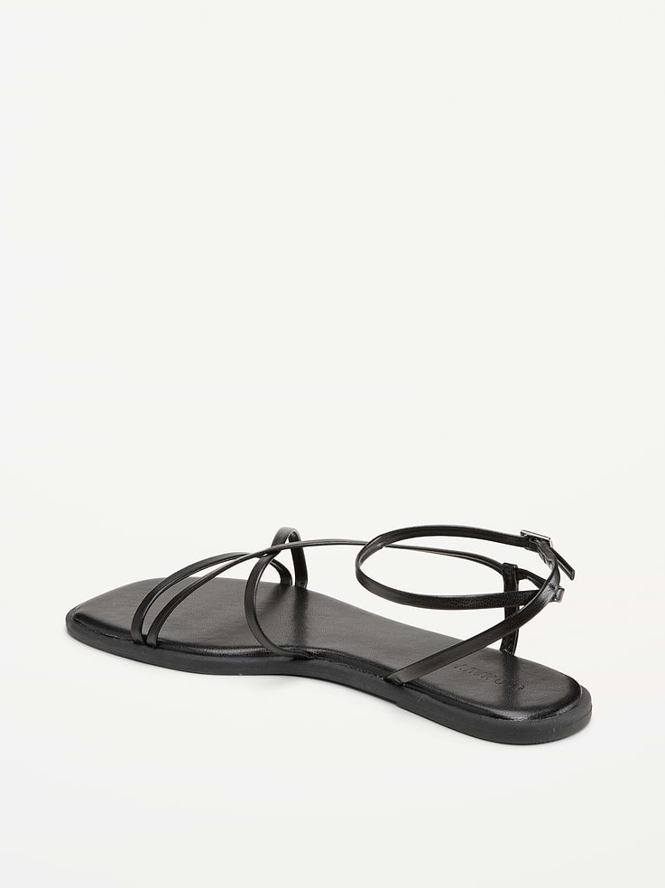 Image number 5 showing, Strappy Faux-Leather Sandals