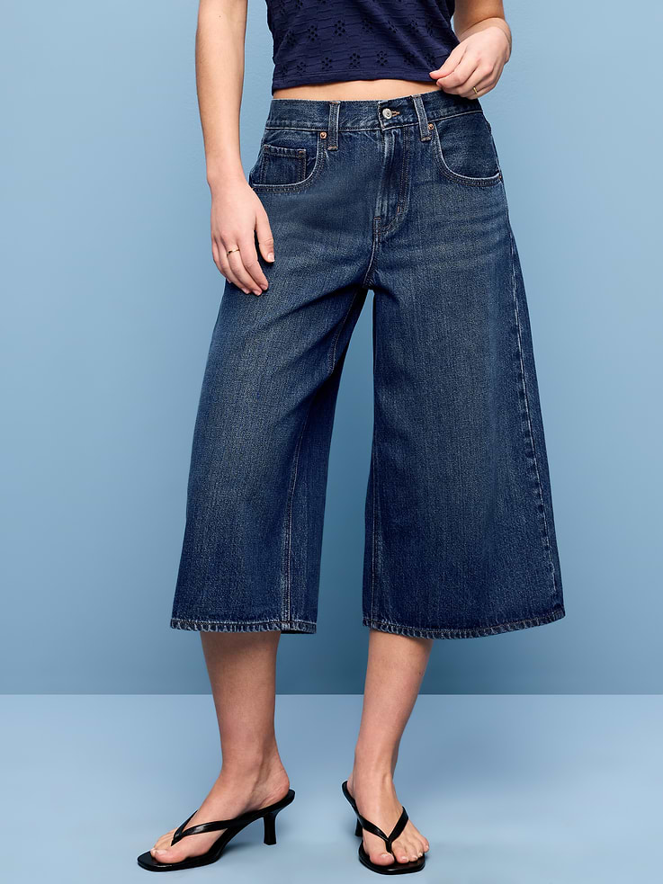 Image number 2 showing, Mid-Rise Baggy Culottes