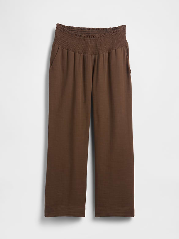 Maternity Cotton Gauze Full Panel Pants