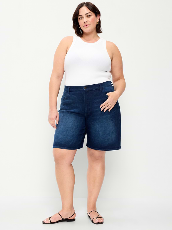 Bermuda Wow en denim à taille haute, entrejambe de 23 cm