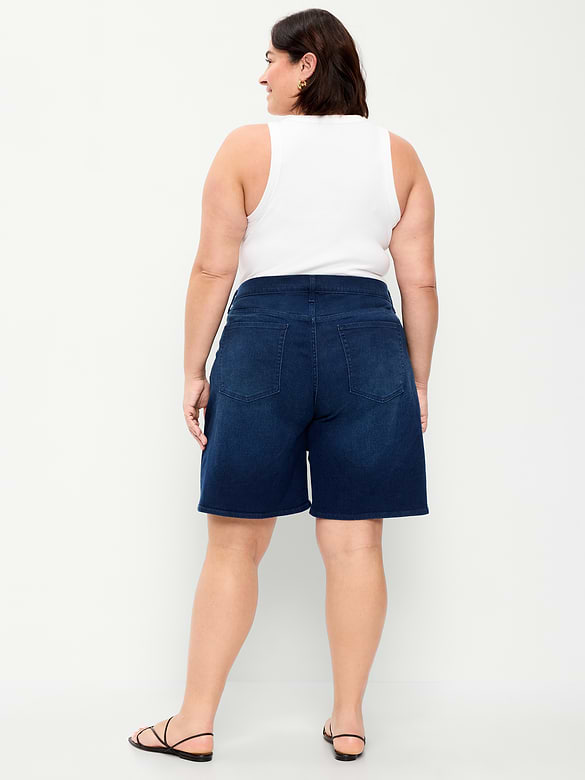 Bermuda Wow en denim à taille haute, entrejambe de 23 cm