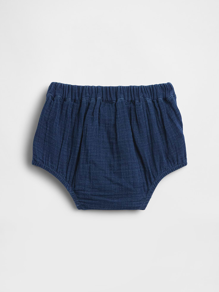 Image number 2 showing, Baby Cotton Gauze Denim Sailor Bloomers