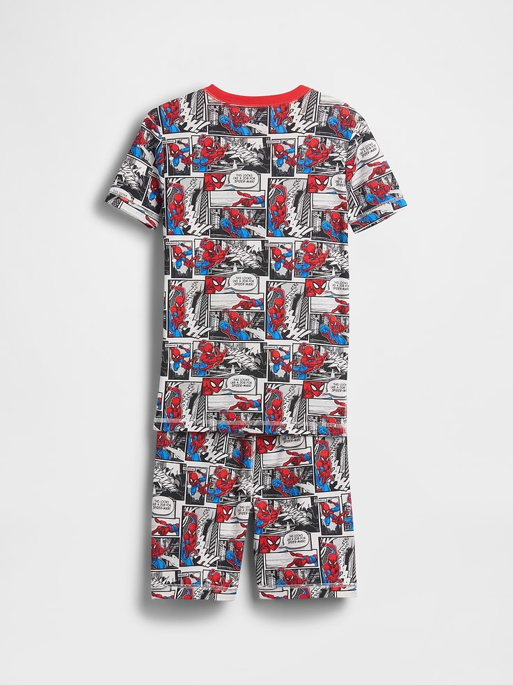 Image 2 of 3, Kids Spider-Man Organic Brushed Cotton PJ Short Set