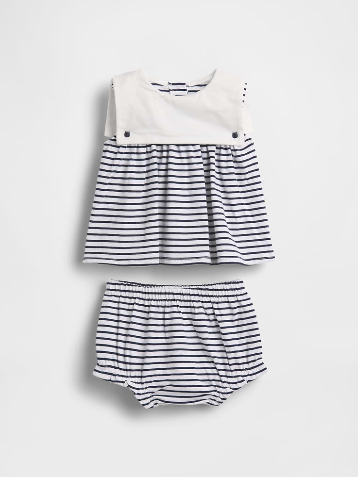 Image 3 of 4, Baby Organic Cotton Sailor Outfit Set