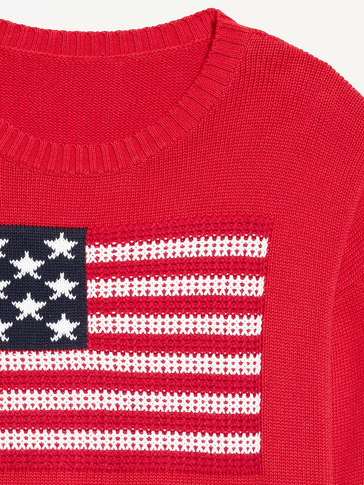 Image number 5 showing, Seaside Cotton Long-Sleeve Flag Sweater