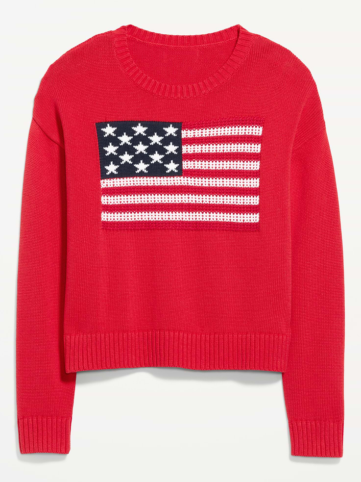 Image number 4 showing, Seaside Cotton Long-Sleeve Flag Sweater