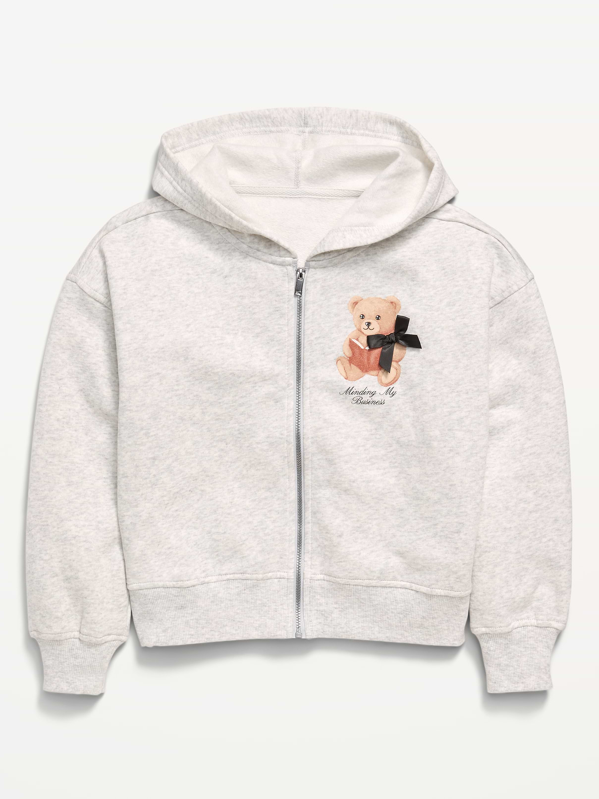Image number 1 showing, Favorite Fleece Graphic Zip-Front Hoodie for Girls