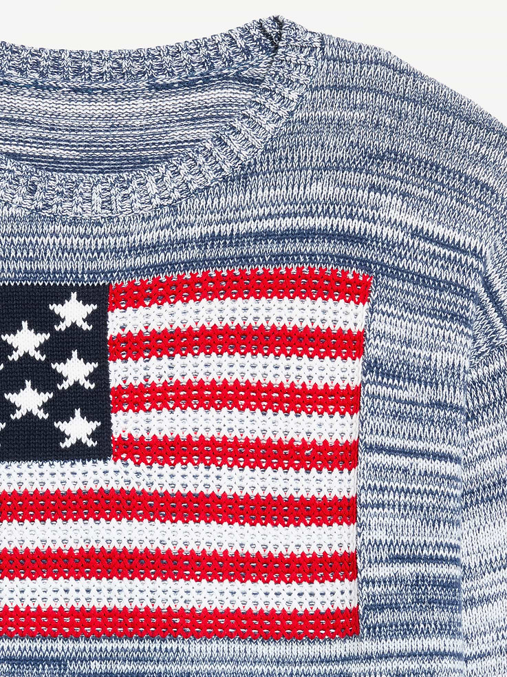 Image number 5 showing, Seaside Cotton Long-Sleeve Flag Sweater