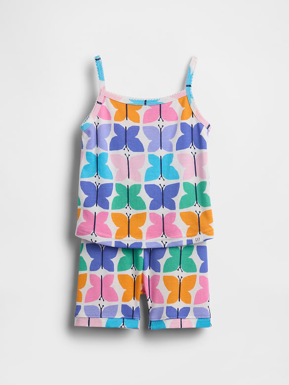 Baby & Toddler Organic Brushed Cotton Butterfly PJ Cami Short Set