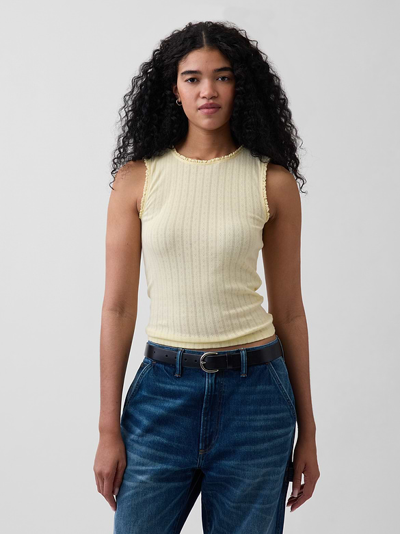 Pointelle Shell Tank Top