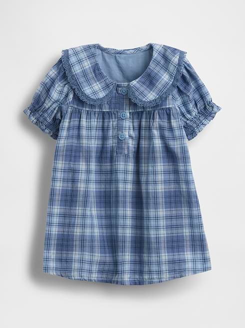 blue plaid dress with collar Baby Collared by Gap Plaid Size 3-6 M ball party dress AX Paris Women's Black Waist Size:58″ this plaid puff sleeve