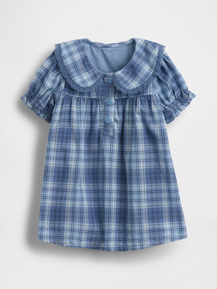 Image number 1 showing, Baby Collared Plaid Dress
