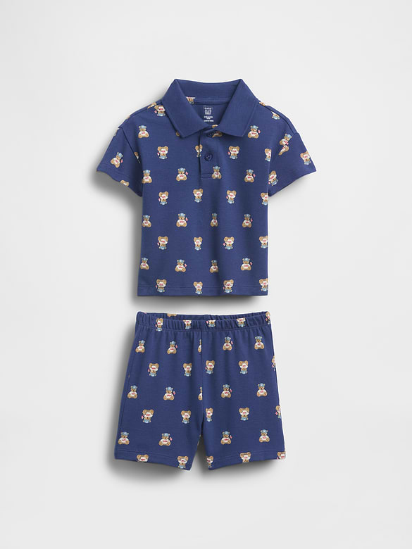 Baby Brannan Bear Pique Polo Outfit Set