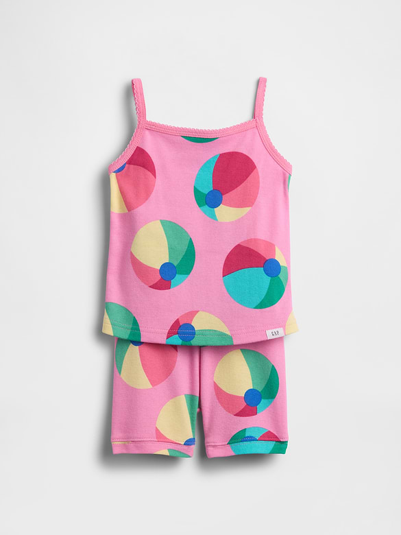 Baby & Toddler Organic Brushed Cotton Beach Ball PJ Cami Short Set