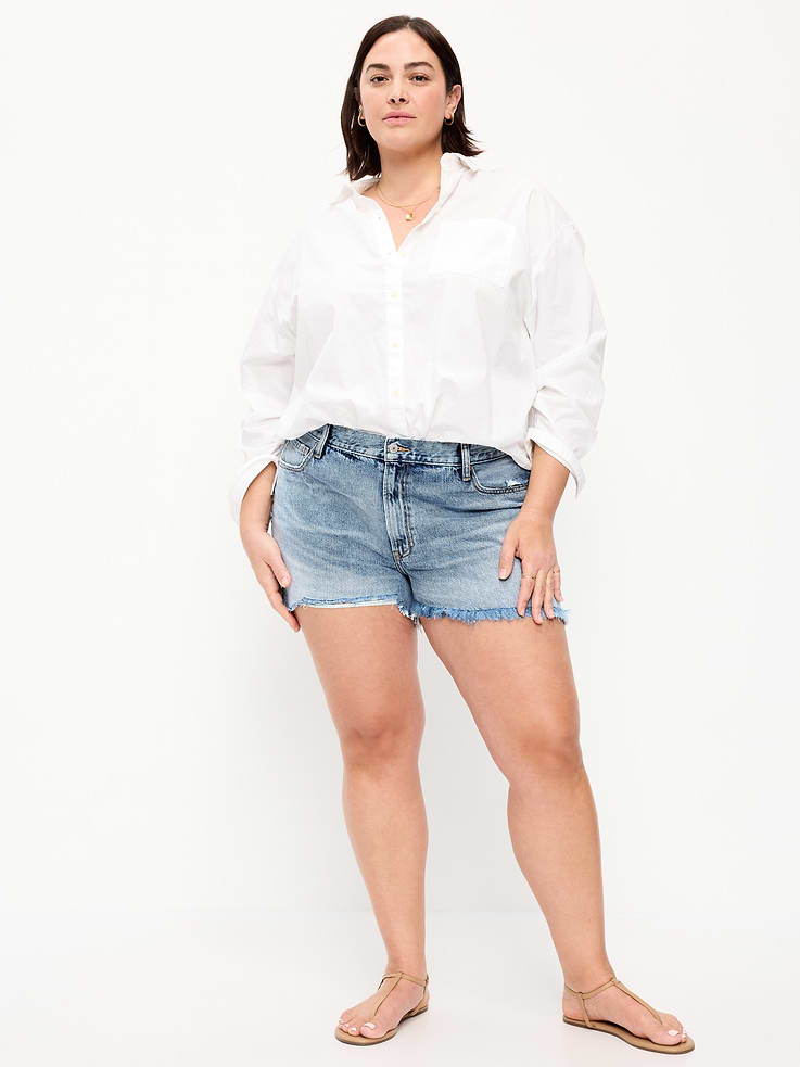 Image number 4 showing, High-Waisted OG Cut-Off Jean Shorts -- 4-inch inseam
