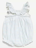 Image number 2 showing, Printed Sleeveless Ruffle-Trim Romper for Baby