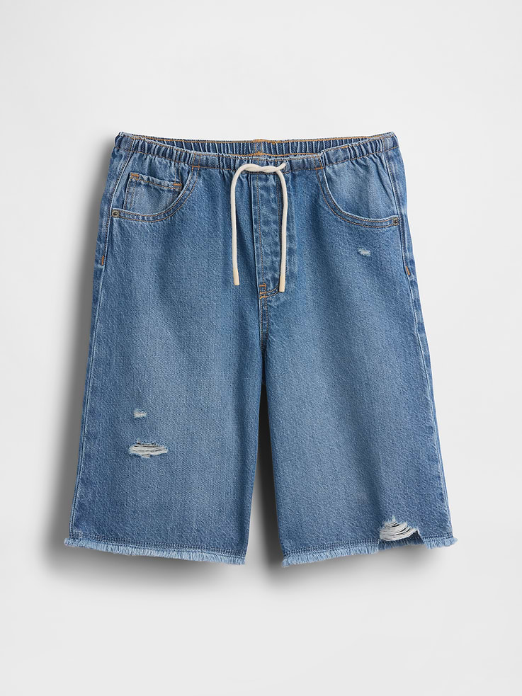 Image 2 de 5, Bermuda confort à taille basse en denim Douceur suprême pour Enfant