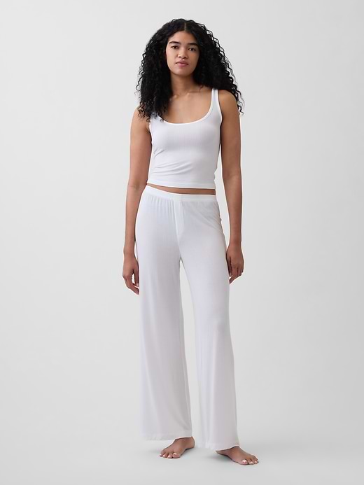 SoftMade Modal Rib PJ Pants - Fresh white by Gap