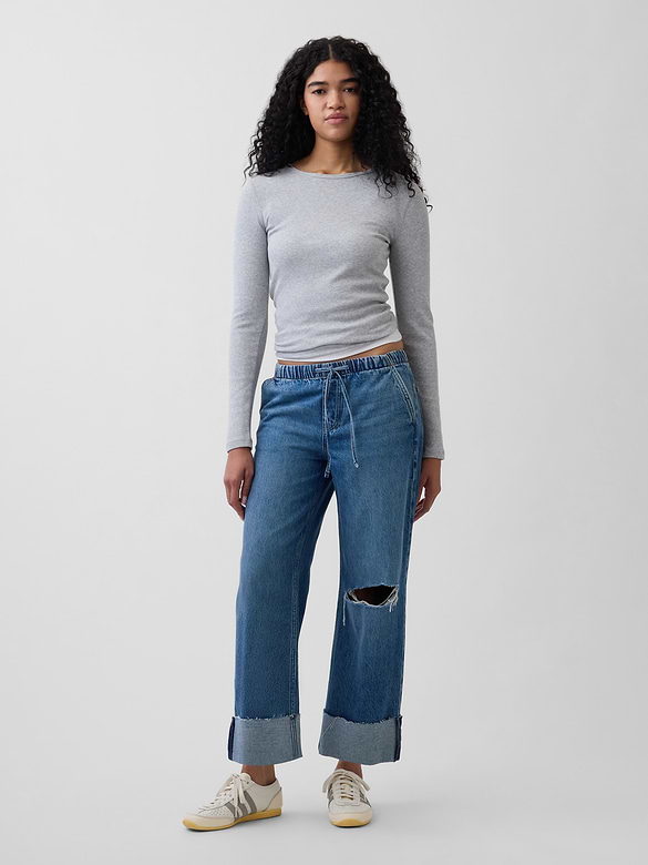 Low Rise '90s Loose Easy Crop Jeans