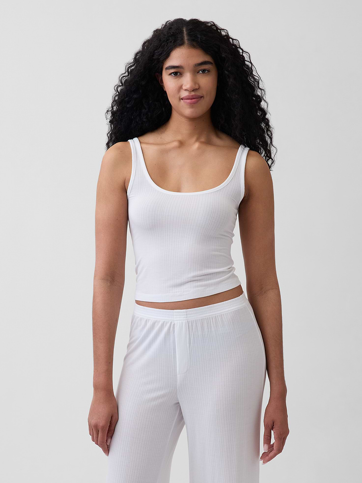 Image number 1 showing, SoftMade Modal Rib PJ Tank Top