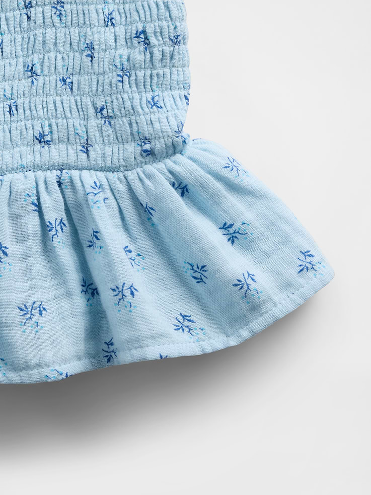 Image number 5 showing, Kids Cotton Gauze Smocked Peplum Top
