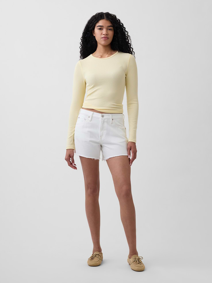 Image number 1 showing, 4" Mid Rise UltraSoft Relaxed Cutoff Shorts