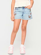 Image number 1 showing, High-Waisted Printed Frayed-Hem Jean Shorts for Girls
