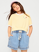 Image number 3 showing, High-Waisted Pull-On Jean Shorts for Girls