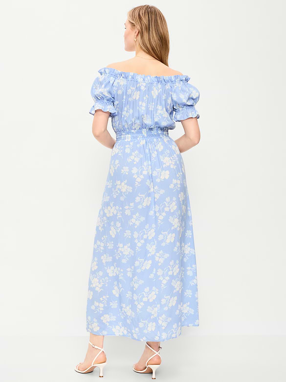 Off-The-Shoulder Boho Maxi Dress