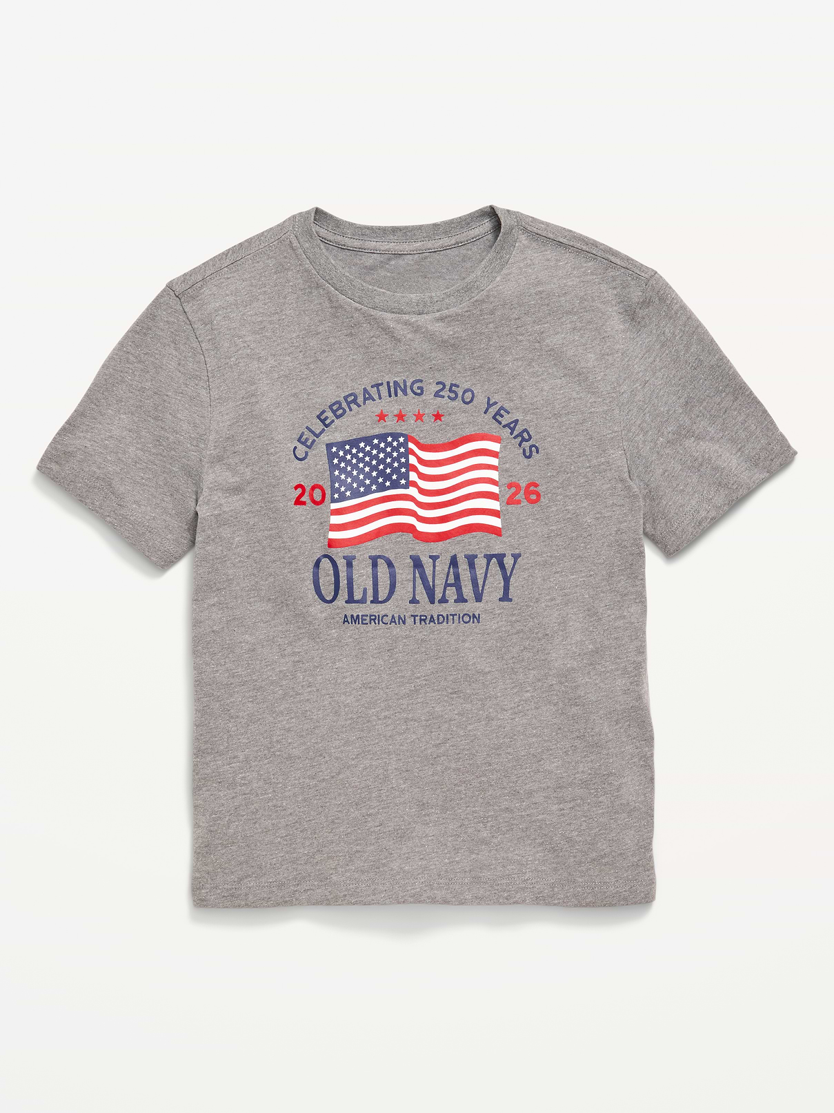 Image number 1 showing, Short-Sleeve Gender-Neutral Flag Logo Graphic T-Shirt for Kids