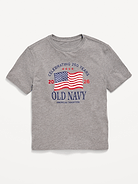 Image number 1 showing, Short-Sleeve Gender-Neutral Flag Logo Graphic T-Shirt for Kids