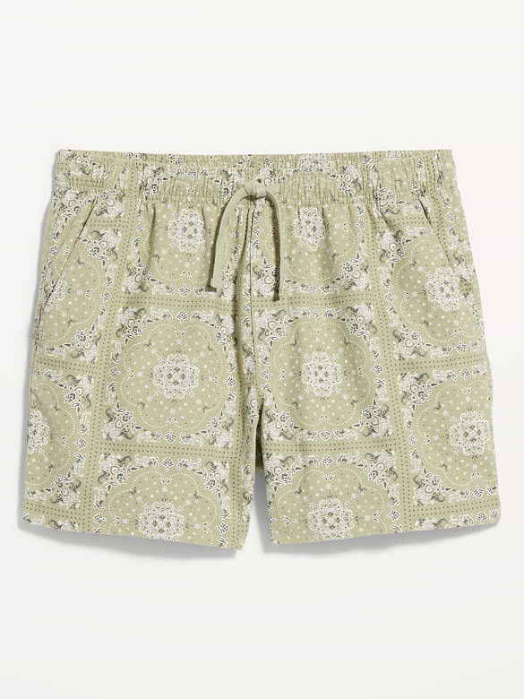 Linen-Blend Jogger Shorts -- 5-inch inseam