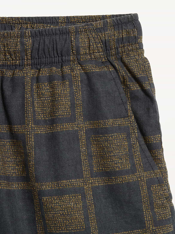 Short de jogging en mélange de lin, entrejambe de 18 cm