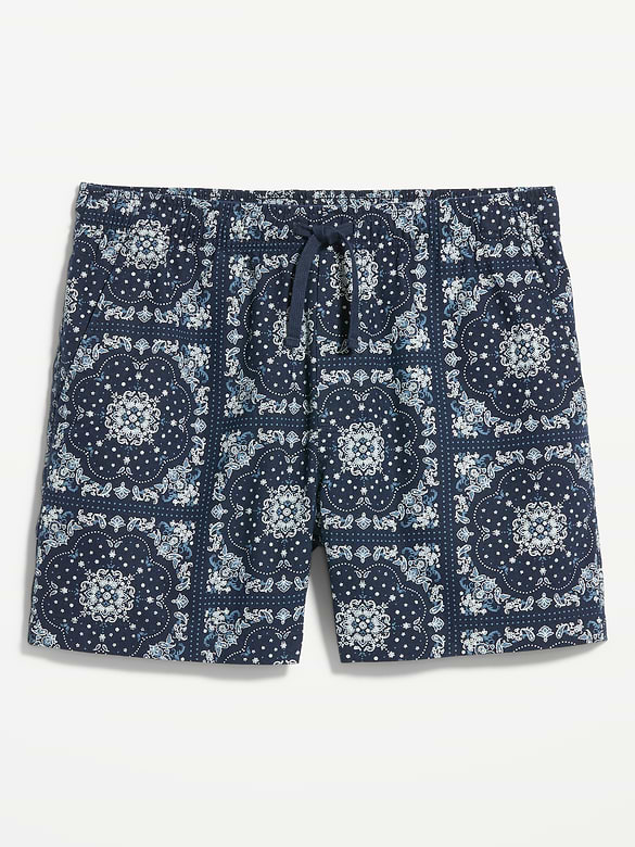Linen-Blend Jogger Shorts -- 5-inch inseam