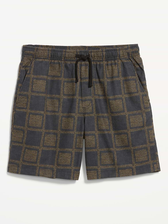 Short de jogging en mélange de lin, entrejambe de 18 cm