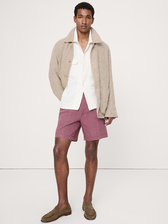 7" Linen Pull-On Short