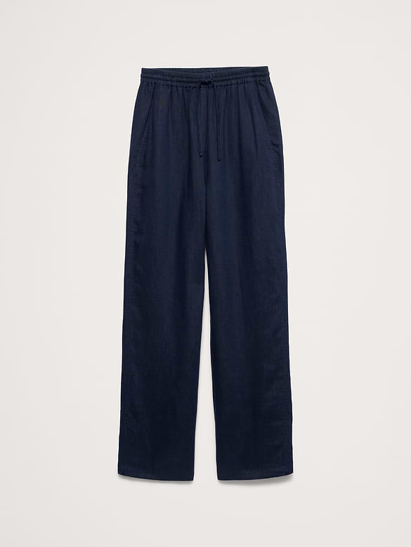 The Getaway Straight-Leg Pull-On Pant in Linen