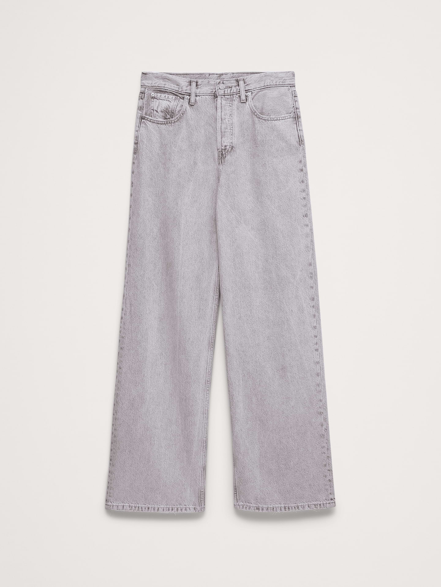 L'image numéro 6 présente Jean droit ample à taille mi-basse en tissu léger