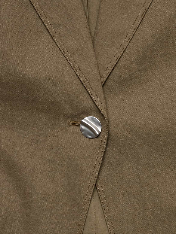 Stretch Linen-Viscose Long Blazer