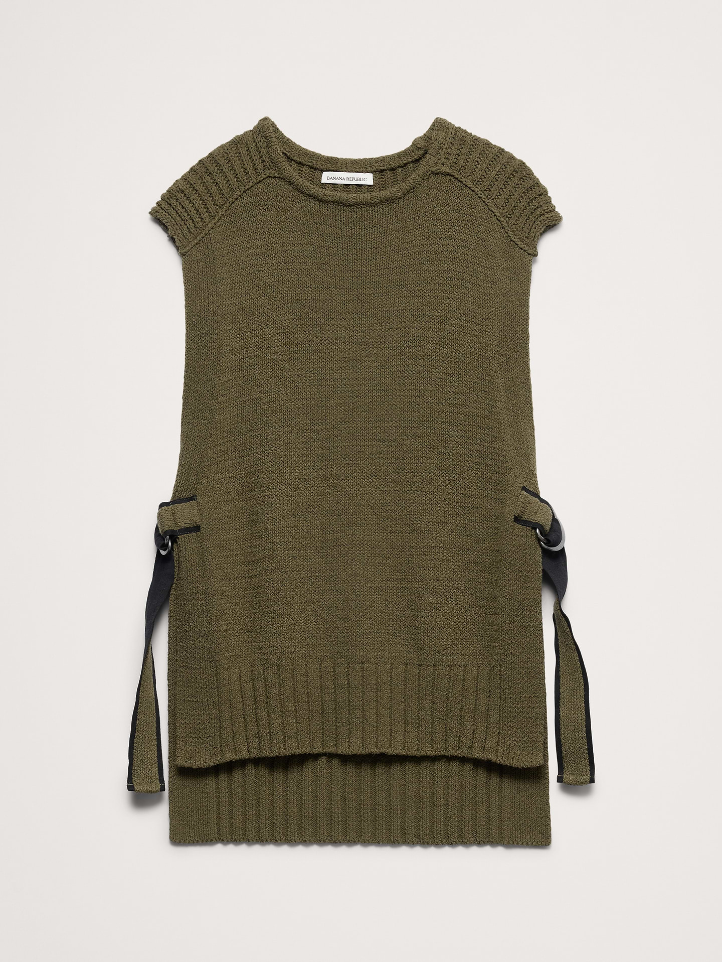 Image number 5 showing, Chunky Cotton-Blend Sweater Vest with Open Sides