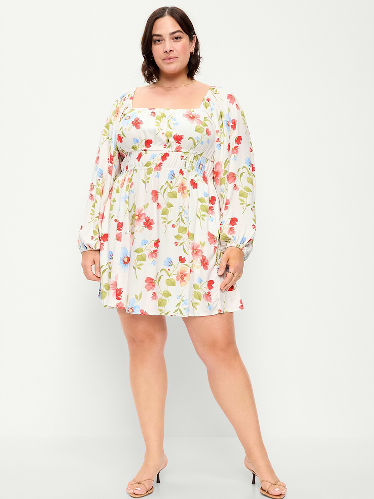 Image number 7 showing, Long-Sleeve Crepe Mini Dress