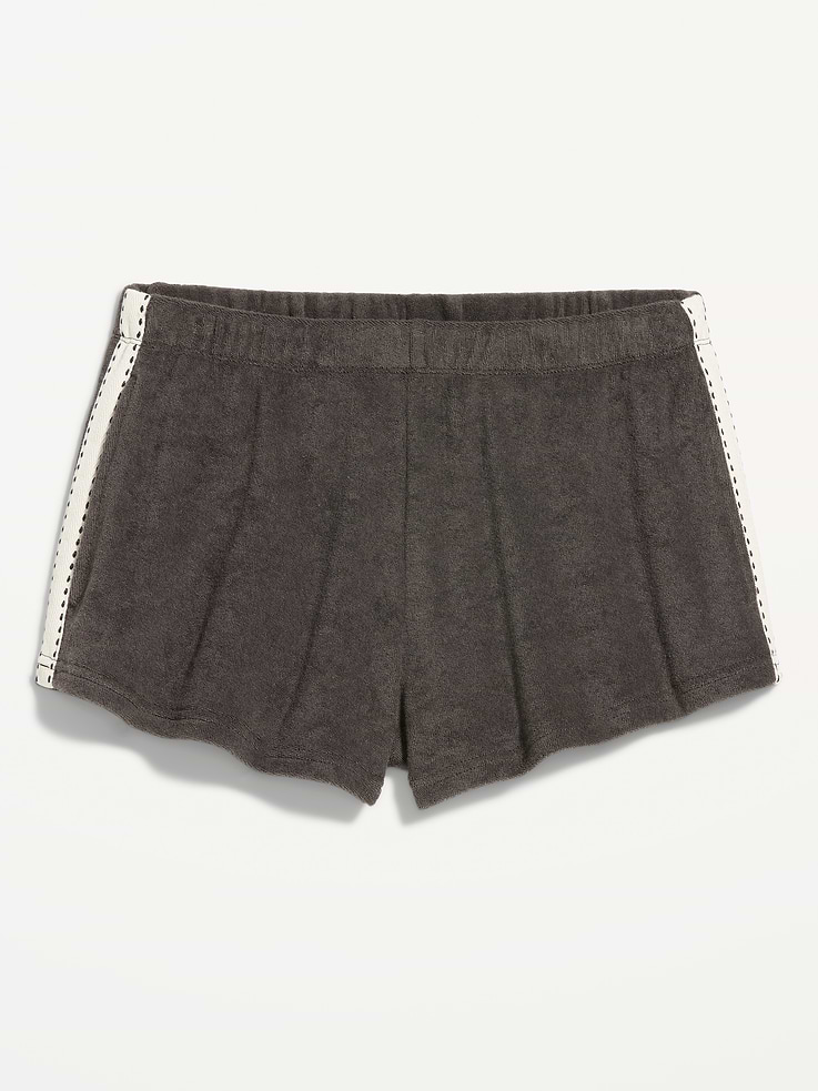 L'image numéro 5 présente Short en jersey bouclette à taille mi-basse, entrejambe de 6,5 cm