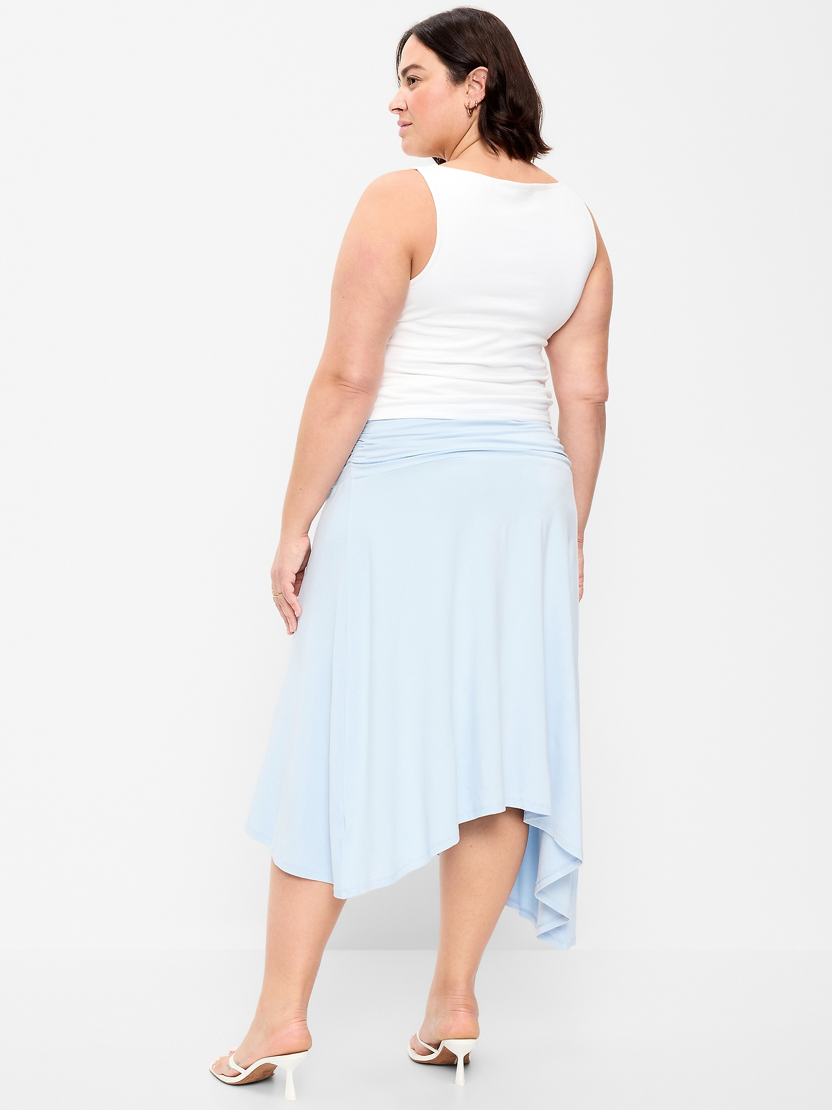 Asymmetrical Draped Midi Skirt | Old Navy