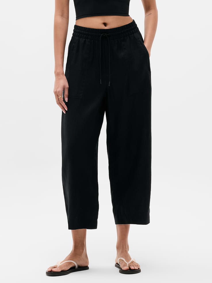 Image number 2 showing, Retreat Linen Easy Barrel Crop Pant