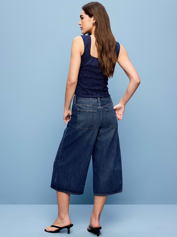 Image number 3 showing, Mid-Rise Baggy Culottes