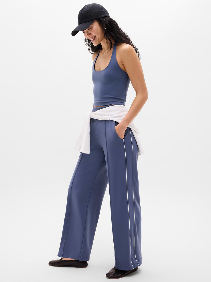 Image number 1 showing, Venice High Rise Track Stripe Wide Leg Pant